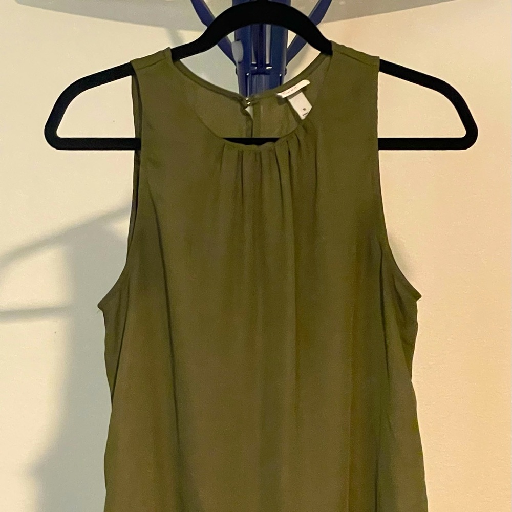Sleeveless army green top